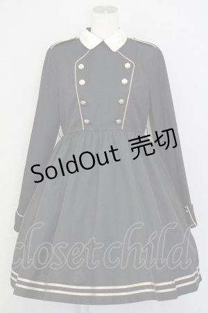 画像: To Alice / ナポレオン風長袖ワンピース  黒Ｘ白 T-25-07-08-015-LO-OP-SA-ZT414