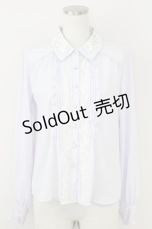 画像: axes femme / レース襟シフォンブラウス  ラベンダーＸ白 T-25-07-09-004-AX-BL-SA-ZT