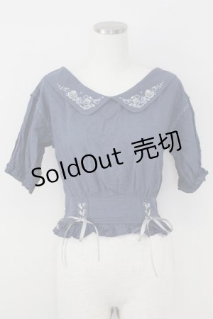 画像: axes femme / マリン刺繍オフショルブラウス  青 T-25-07-09-006-AX-BL-SA-ZI