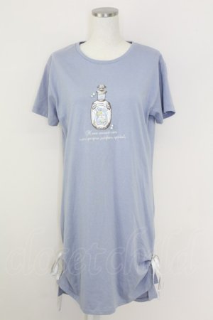 画像: axes femme / 香水瓶プリントTシャツワンピース  青 T-25-07-09-008-AX-OP-SA-ZT