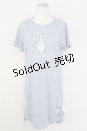 画像: axes femme / 香水瓶プリントTシャツワンピース  青 T-25-07-09-008-AX-OP-SA-ZI
