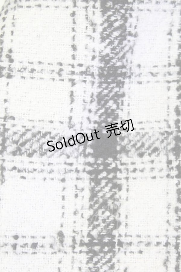 画像2: axes femme / チェック切り替えチュニックトップス  黒Ｘ白チェック T-25-07-09-017-AX-TO-SA-ZI (2)