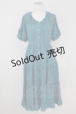 画像: axes femme POETIQUE / リボン付ドーリーロングワンピース  グリーン T-25-07-09-018-AX-OP-SA-ZI