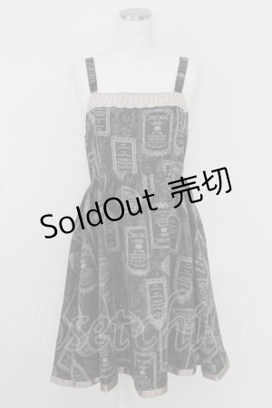 画像: axes femme / アンティークラベルptワンピース M 黒 T-25-07-09-023-AX-OP-SA-ZI