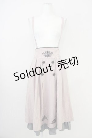 画像: axes femme / サス付モチーフ刺繍スカート  ピンク T-25-07-10-019-AX-SK-SA-ZI