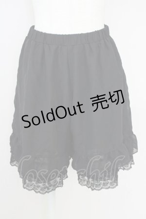 画像: axes femme / フリルペチパンツ M 黒 T-25-07-10-021-AX-PA-SA-ZI