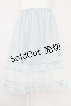 画像: axes femme / 裾モチーフレース使いペチスカート  サックス T-25-07-10-003-AX-SK-SA-ZT