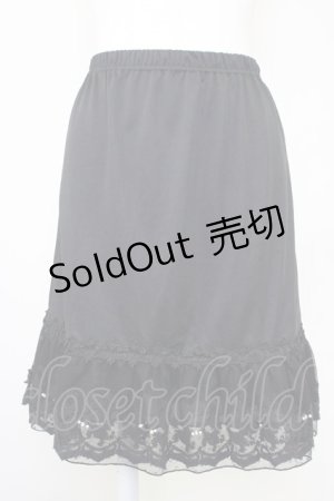 画像: axes femme / オーガンジープチローズペチコート  黒 T-25-07-10-009-AX-SK-SA-ZI
