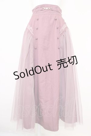 画像: axes femme / サイドチュールロングスカート  ピンク T-25-07-10-011-AX-SK-SA-ZI