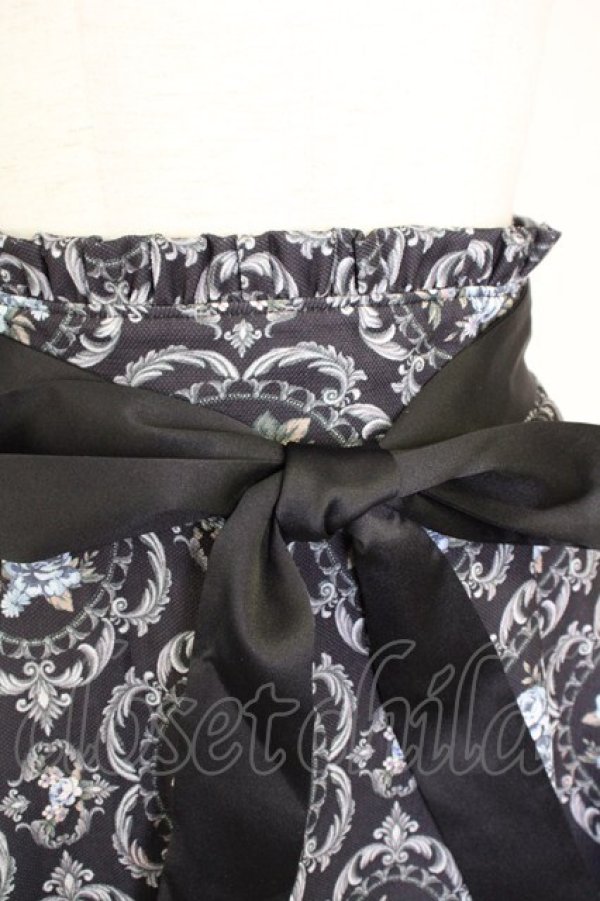 画像3: axes femme POETIQUE / リボンビットイレヘムスカート  黒Ｘ青Ｘ白 T-25-07-10-014-AX-SK-SA-ZI (3)