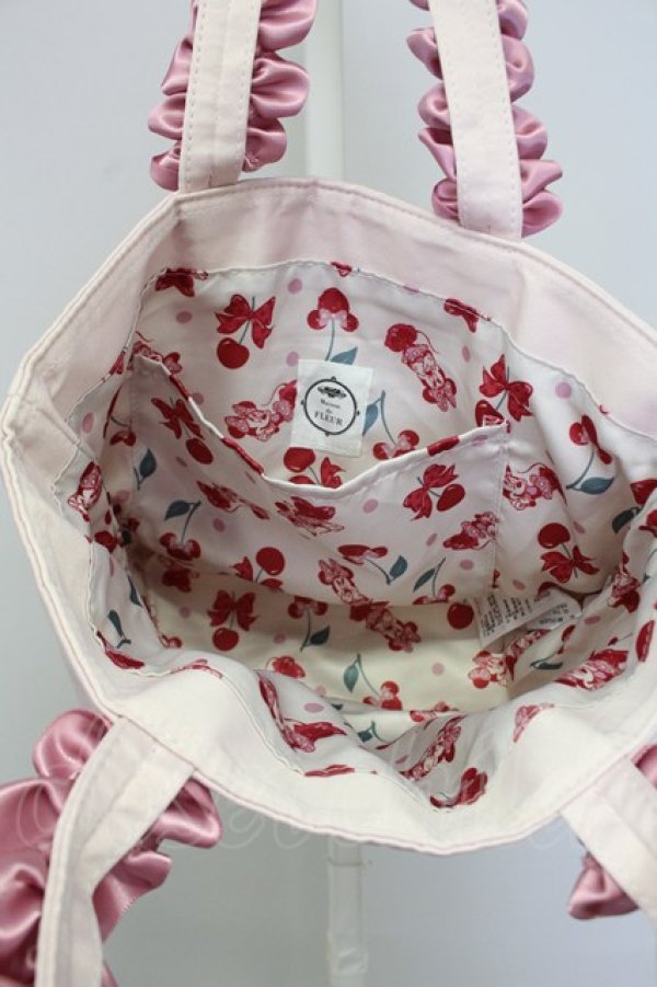 画像4: Maison de FLEUR / ミニー/リボンフリルトートバッグ   ピンク T-25-07-12-010-LO-BG-OW-ZT-K024 (4)