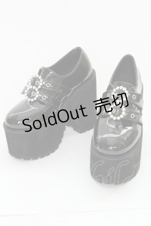 画像: Bubbles / ダブルバックル厚底シューズ 36 クロ T-25-07-13-007-CA-SH-OW-ZT