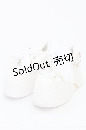 画像: LIZ LISA / サイドチャーム厚底スニーカー アウトソールつま先〜かかと約27ｃｍ シロ T-25-07-13-008-LO-SH-OW-ZT