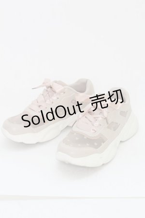 画像: m petit by misako / ハートチュールスニーカー L ピンクベージュ T-25-07-13-010-LO-SH-IG-ZT-K022