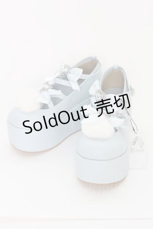画像: Ank Rouge / ぽんぽん リボン&ハート シューズ L サックス T-25-07-13-012-CA-SH-IG-ZT