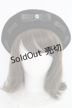 画像: m petit by misako / NINA’Sコラボカメオリボンベレー  クロ T-25-07-14-027-LO-AC-OW-ZT-K016