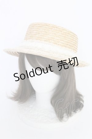 画像: axes femme / ドビードットチュールストローハット 57.5cm ナチュラルｘシロ T-25-07-14-034-AX-AC-YM-ZT