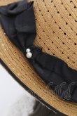 画像4: axes femme / リボンストローハット 57.5cm ナチュラルｘクロ T-25-07-14-035-AX-AC-YM-ZT-K016 (4)