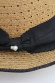 画像6: axes femme / リボンストローハット 57.5cm ナチュラルｘクロ T-25-07-14-035-AX-AC-YM-ZT-K016 (6)
