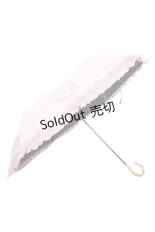 画像1: Maison de FLEUR / 遮光&UV　CUT　フリル折りたたみ傘  ピンク T-25-07-14-036-LO-ZA-OW-ZT (1)