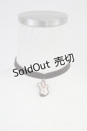 画像: axes femme / ベロアラビットチョーカー  ブラウン系 T-25-07-14-040-AX-AC-YM-ZT