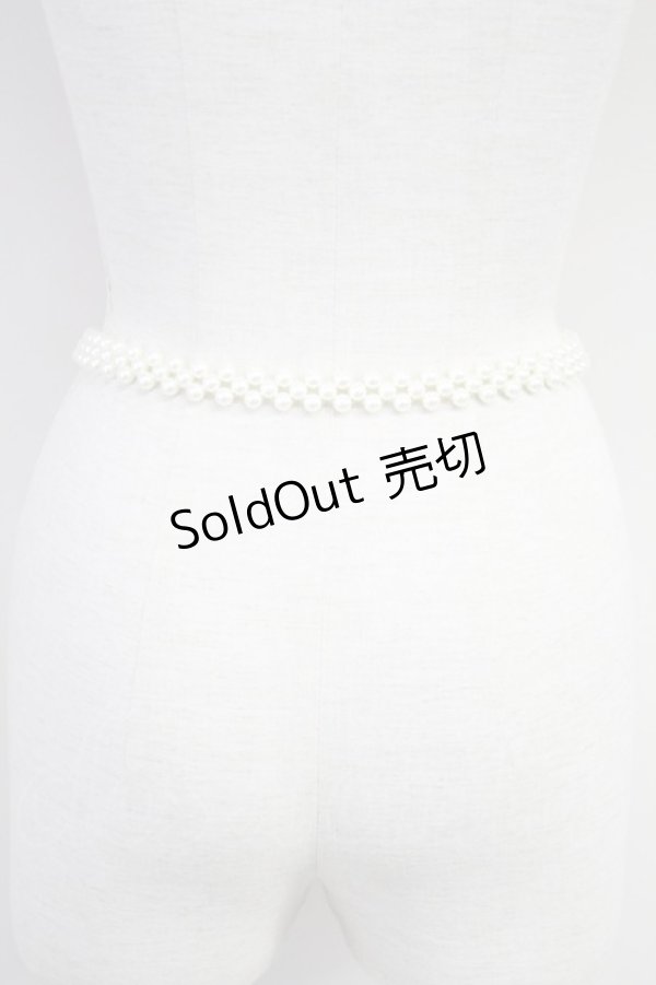 画像2: axes femme / サクラ装飾パールゴムベルト  ゴールド T-25-07-14-044-AX-ZA-OW-ZT445-F009 (2)