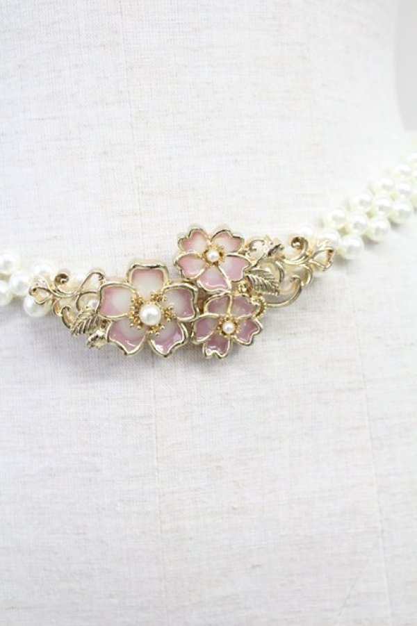 画像3: axes femme / サクラ装飾パールゴムベルト  ゴールド T-25-07-14-044-AX-ZA-OW-ZT445-F009 (3)