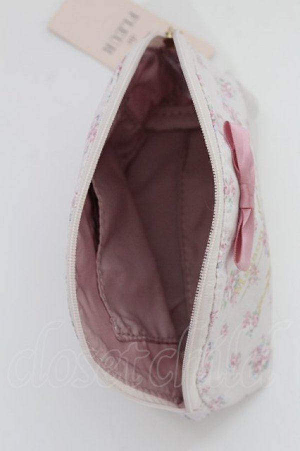 画像4: Maison de FLEUR / リボンサテンラウンドポーチ  ピンク T-25-07-14-007-LO-ZA-IG-ZT424-F001 (4)