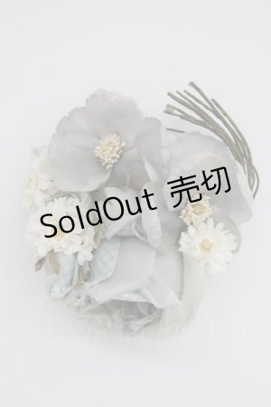 画像: PINK HOUSE / ギンガムフラワーコサージュ  グレー×サックスチェック T-25-07-14-009-LO-ZA-IG-ZT424