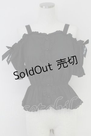 画像: Ank Rouge / ビスチェデザインオフショルトップス  黒 T-25-07-17-025-CA-BL-HI-ZT