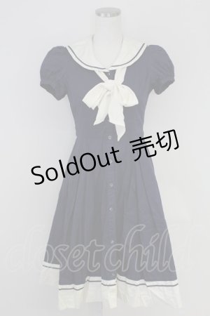 画像: Victorian maiden / マリンブラウスワンピース  紺 T-25-07-17-042-CL-OP-AS-ZT