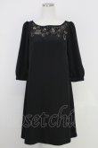 画像1: Franche Lippee / 刺繍半袖ワンピース  黒 T-25-07-17-044-LO-OP-HI-ZT (1)