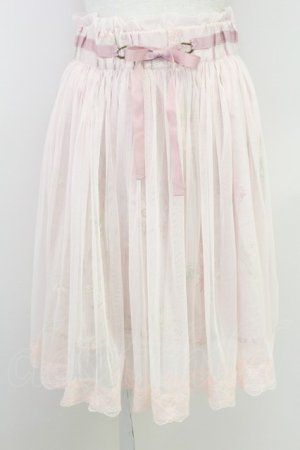 画像: axes femme / プリーツチュール重花柄スカート  ピンク T-25-07-17-050-AX-SK-AS-ZT