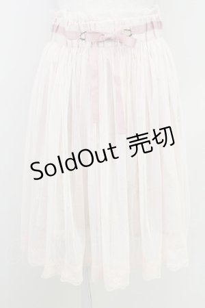 画像: axes femme / プリーツチュール重花柄スカート  ピンク T-25-07-17-050-AX-SK-AS-ZS