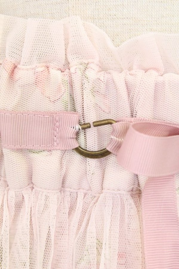 画像3: axes femme / プリーツチュール重花柄スカート  ピンク T-25-07-17-050-AX-SK-AS-ZS (3)