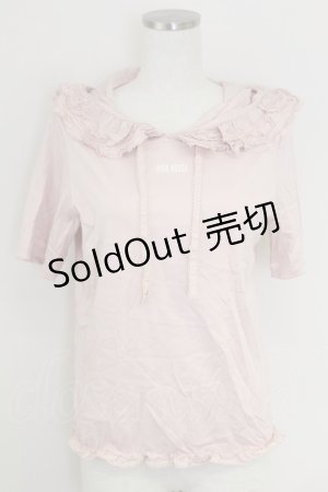 画像: PINK HOUSE / ピコフリルフードカットソー  ピンク T-25-07-17-011-LO-TO-AS-ZT