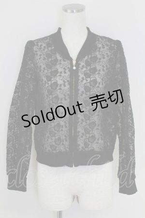 画像: axes femme POETIQUE / フラワーレースシアーブルゾン  黒 T-25-07-17-020-AX-TO-AS-ZI