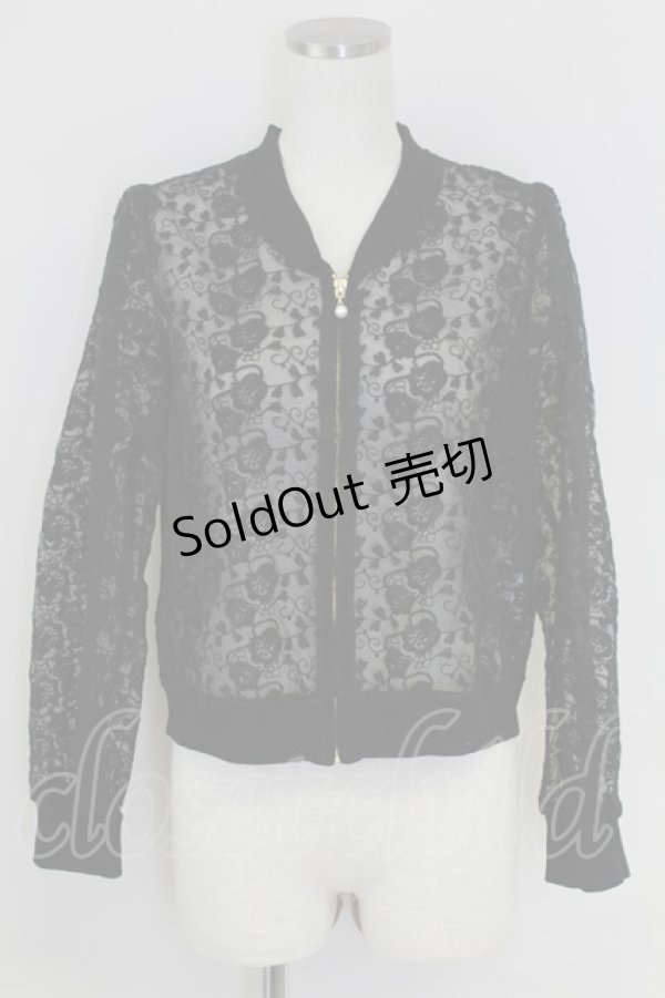 画像1: axes femme POETIQUE / フラワーレースシアーブルゾン  黒 T-25-07-17-020-AX-TO-AS-ZI (1)