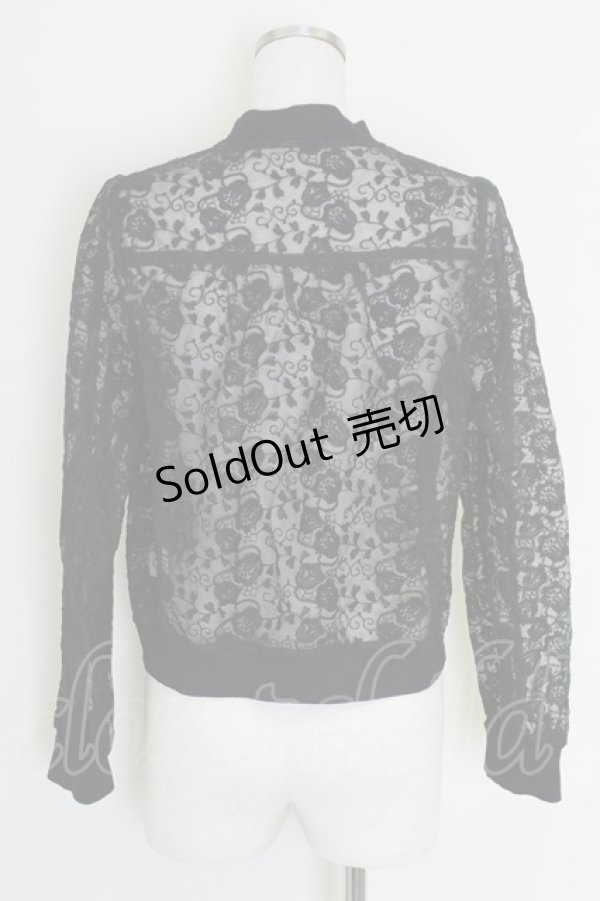 画像2: axes femme POETIQUE / フラワーレースシアーブルゾン  黒 T-25-07-17-020-AX-TO-AS-ZI (2)