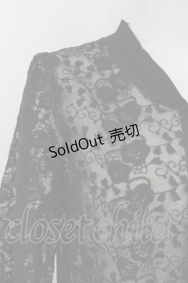 画像3: axes femme POETIQUE / フラワーレースシアーブルゾン  黒 T-25-07-17-020-AX-TO-AS-ZI (3)