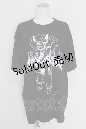 画像: (買取対象外) / ガールプリントTシャツ  黒 T-25-07-17-022-LO-TS-HI-ZS
