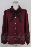 画像1: LOLITAその他(お買取対象外) / リボンタイ付きフリル襟ブラウス M ボルドー T-25-07-22-006-LO-BL-SA-ZT (1)