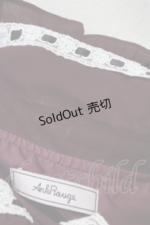 画像5: Ank Rouge / ハシゴレースワンピース M ワイン T-25-07-22-007-CA-OP-SA-ZT375 (5)