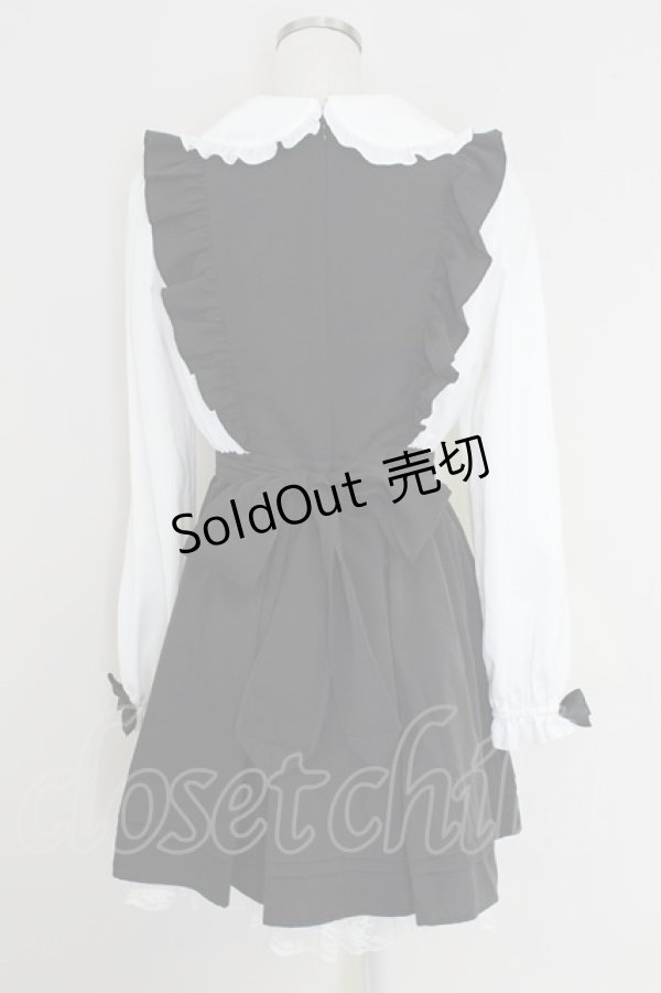 画像2: Secret Honey / エプロン風ドッキングワンピース 2 ブラック T-25-07-22-009-CA-OP-SA-ZT375 (2)