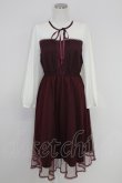 画像1: axes femme POETIQUE / チュールデザインワンピース M ボルドー T-25-07-22-011-AX-OP-SA-ZT381 (1)