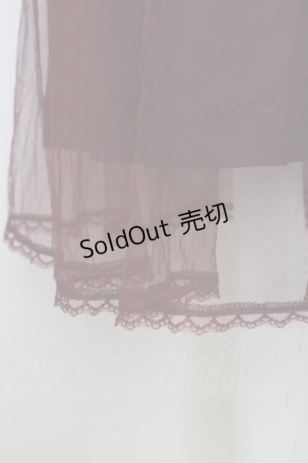 画像4: axes femme POETIQUE / チュールデザインワンピース M ボルドー T-25-07-22-011-AX-OP-SA-ZT381 (4)