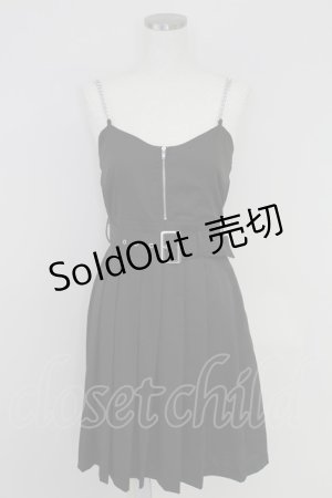 画像: Jamie エーエヌケー / チェーンプリーツワンピース M ブラック T-25-07-22-012-LO-OP-SA-ZT
