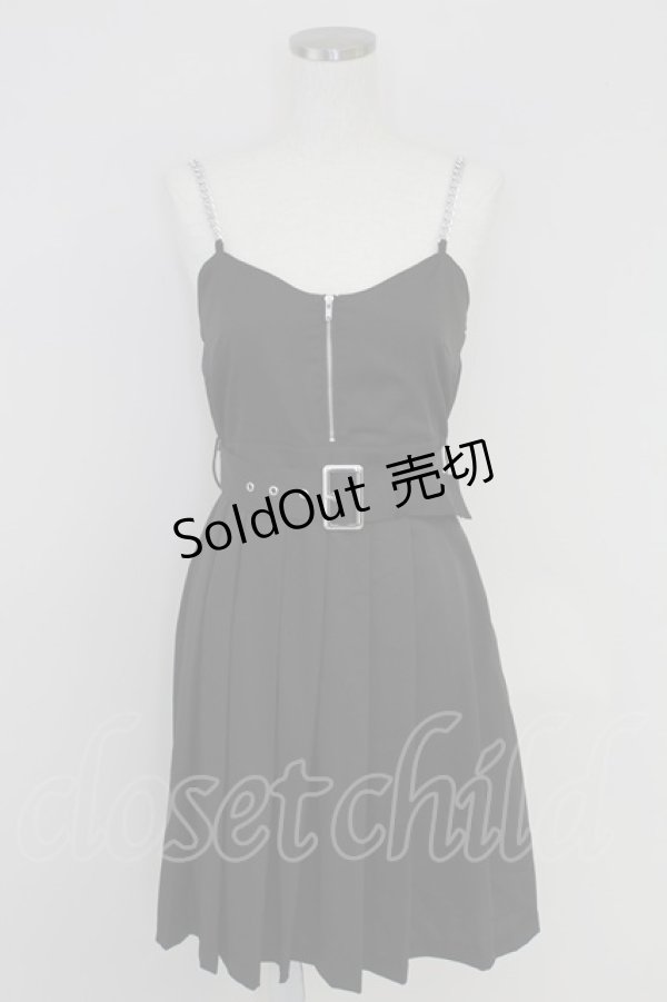 画像1: Jamie エーエヌケー / チェーンプリーツワンピース M ブラック T-25-07-22-012-LO-OP-SA-ZT (1)