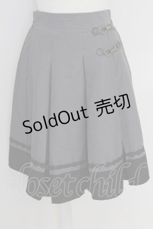 画像: axes femme / ビット付きバイカラーストライプスカート M グレー T-25-07-22-017-AX-SK-SA-ZT