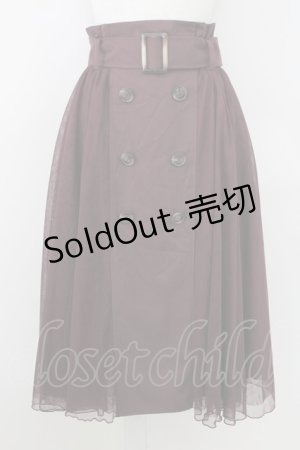 画像: axes femme / トレンチ風チュールスカート M ワイン T-25-07-22-018-AX-SK-SA-ZT097